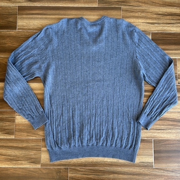 Nordstrom Men’s 100% Extrafine Merino Wool V-Neck Pullover Sweater in Blue, XXL - Picture 10 of 11
